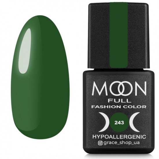 Гель лак Moon Full Fashion color №243 болотный хаки, 8 мл.
