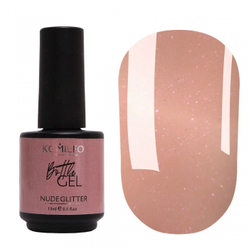 Komilfo Bottle Gel Nude Glitter with brush 15 ml