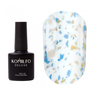 Potal Base №P009 Komilfo 8 ml (milky with blue and gold potal)
