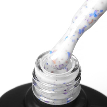 Potal Base №P011 Komilfo 8 ml (milky with multi-colored potal)