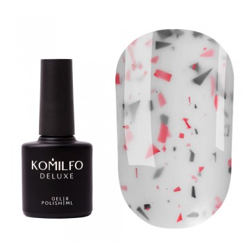 Potal Base №P018 Komilfo 8 ml (white with pink coral and black potal)
