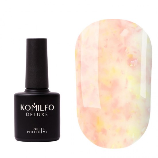 Potal Base №P021 Komilfo 8 ml (beige-peach with pink and gold potal)